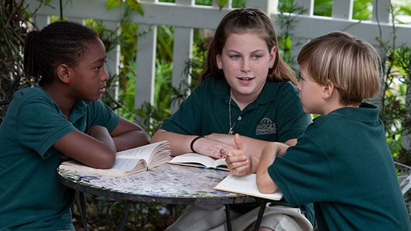 Middle school students at Bridges Montessori